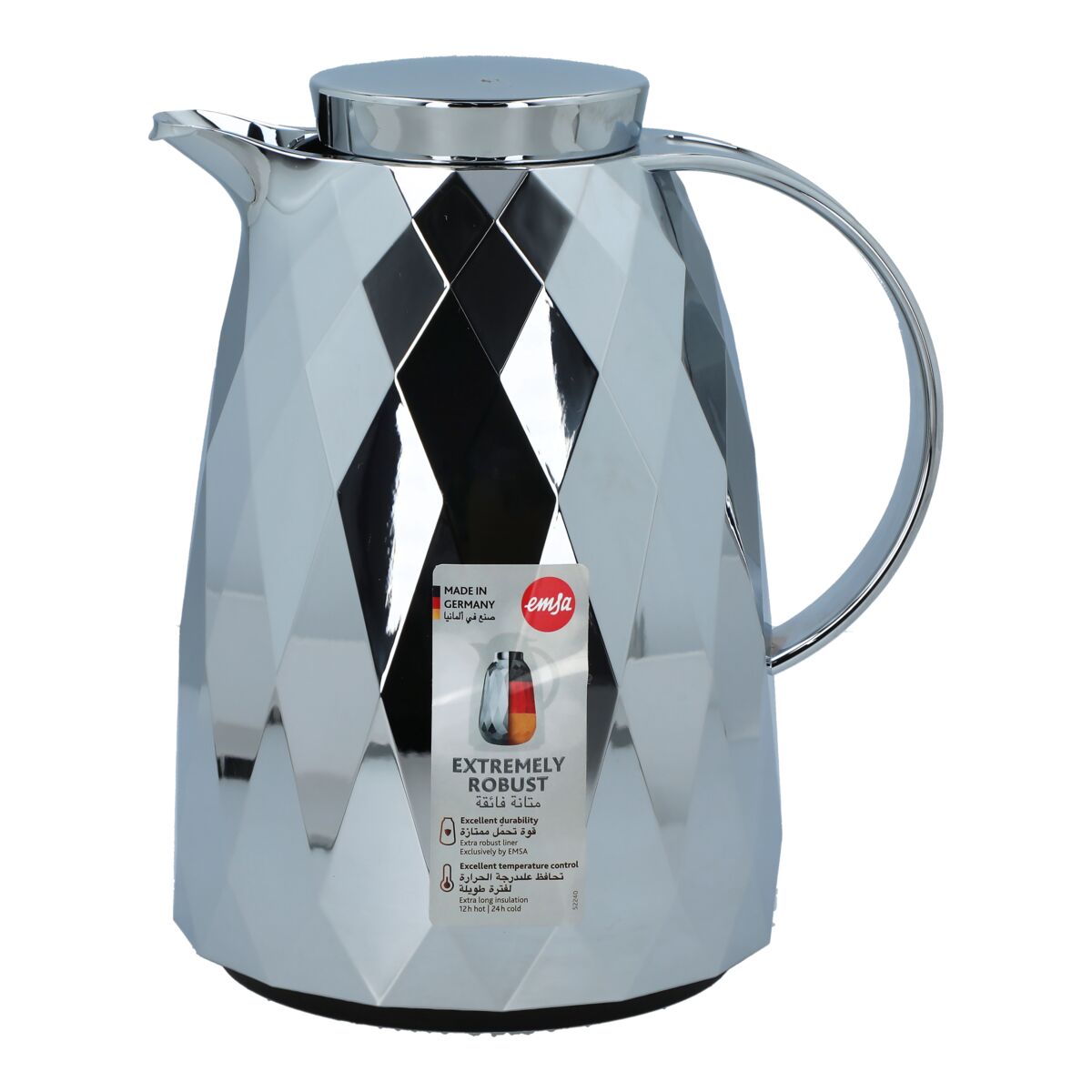 Emsa Auberge Diamond Thermos Jug Chrome 1 Liter Thermos & Flask